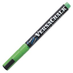 VersaChalk Wet Erase Liquid Chalk Marker - Neon Green, 3 mm, Fine Tip, cap on
