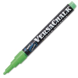 VersaChalk Wet Erase Liquid Chalk Marker - Neon Green, 3 mm, Fine Tip, cap off