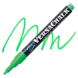 VersaChalk Wet Erase Liquid Chalk Marker - Neon Green, 3 mm, swatch and marker