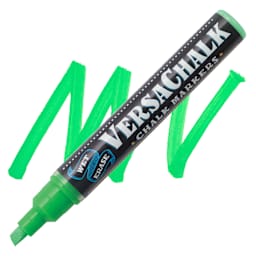 VersaChalk Wet Erase Liquid Chalk Marker - Neon Green, 5 mm, swatch and marker