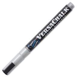 VersaChalk Wet Erase Liquid Chalk Marker - Metallic Silver, 5 mm, Bold Tip, cap on