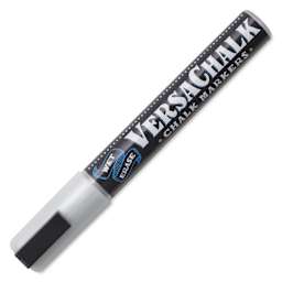 VersaChalk Wet Erase Liquid Chalk Marker - Metallic Silver, 5 mm, Bold Tip, cap on