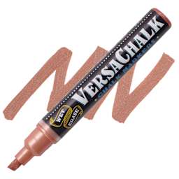VersaChalk Wet Erase Liquid Chalk Marker - Metallic Copper, 5 mm, swatch and marker