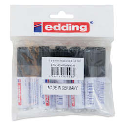 Edding Mini Permanent Markers - Set of 10, Black, Bullet Nib, back of packaging