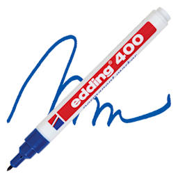 Edding Permanent Marker - Blue, 400 Series, swatch and marker