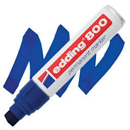 Edding Permanent Marker - Blue, 800, Chisel Nib, 4-12 mm marker and swatch