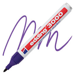 Edding Permanent Marker - Violet, 3000, Bullet Nib marker and swatch