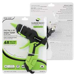 Surebonder Specialty Mini High Temp Glue Gun, front and back of the packaging. 