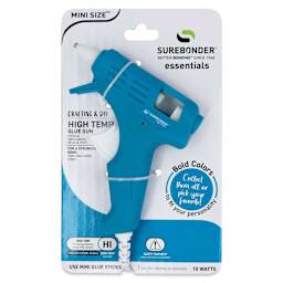 Surebonder Essentials Mini High Temp Glue Gun - Ocean, front of the packaging. 
