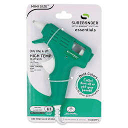 Surebonder Essentials Mini High Temp Glue Gun - Sage, front of the packaging.