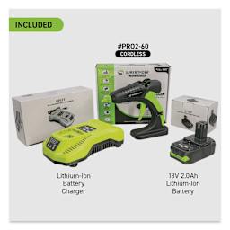 Surebonder Professional Battery Powered High Temp Glue Gun Kit, display of what is included