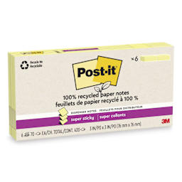 Post-it Recycled Super Sticky Pop-Up Notes - Canary Yellow, Pkg of 6 - enclosed package