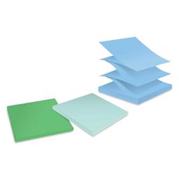 Post-it Recycled Super Sticky Pop-Up Notes - Oasis Collection, Set of 6 - showing 3 different colors
