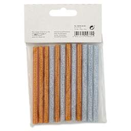 Rico Design Glitter Hot Glue Sticks - Silver and Gold, Set of 12 - back of packaging