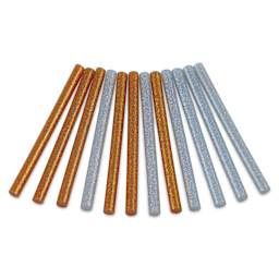 Rico Design Glitter Hot Glue Sticks - Silver and Gold, Set of 12