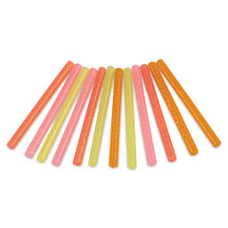 Rico Design Glitter Hot Glue Sticks - Neon, Set of 12