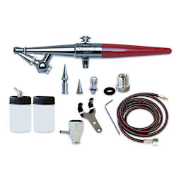 Paasche Model H Single Action Airbrush Set - Top view of Components of set