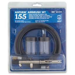 Badger Anthem 155 Double Action Airbrush - Front of Blister pack of Airbrush Set with 4' Air Hose