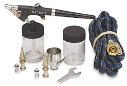 Badger Model 350 Single Action Airbrush Set - Components of set shown
