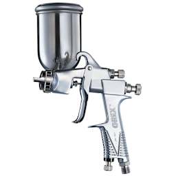 Grex X1000 Spray Gun - Side view of Side gravity feed Spray Gun
