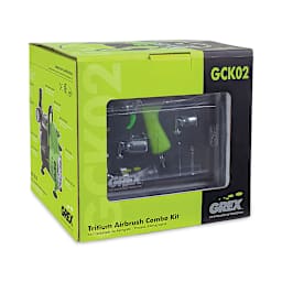 Grex Airbrush Combo Kit - Angled view of Tritium Side Feed Airbrush package