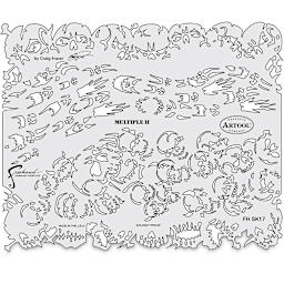 Iwata Artool Freehand Template - Set of 4, Return of Skull Master - multiple skulls template
