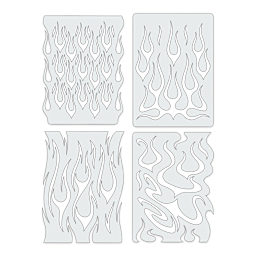 Iwata Artool Freehand Template - Set of 4, Flame-O-Rama-Mini