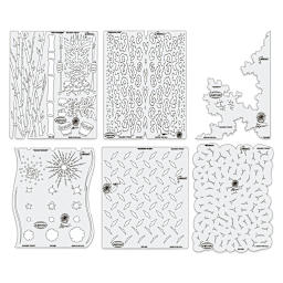 Iwata Artool Freehand Template - Set of 6, Kustom FX Mini, 5" x 7"