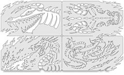 Artool Draco Nano Freehand Templates - Set of 4 Dragon Templates 
