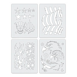 Iwata Artool Freehand Template - Set of 4, Patriotica Mini