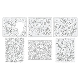 Iwata Artool Freehand Template - Set of 6, Wrath of Skull Master Mini