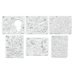 Iwata Artool Freehand Template - Set of 6, Wrath of Skull Master
