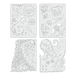 Iwata Artool Freehand Template - Set of 4, Son of Skull Master Mini