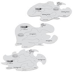 True Fire Freehand Templates - Top view of 3 8" x 11" True Fire Templates 