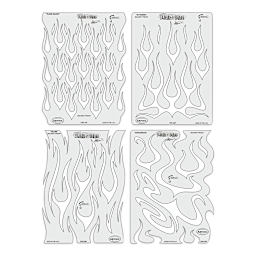 Iwata Artool Freehand Template - Set of 4, Flame-O-Rama