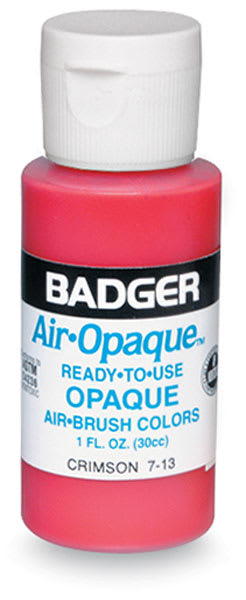 Badger Air-Opaque Airbrush Paints - Front of single bottle of Red paint