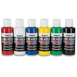 Createx Airbrush Color - 2 oz bottles, Set of 6 Opaque Colors 