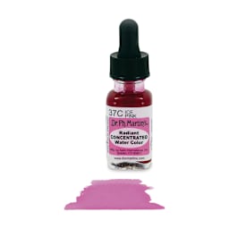 Dr. Ph. Martin's Radiant Concentrated Individual Watercolor - 1/2 oz, Cherry Red - with color sample in front of bottle