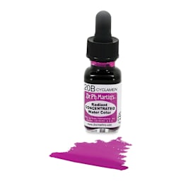 Dr. Ph. Martin's Radiant Concentrated Individual Watercolor - 1/2 oz, Cyclamen - with color sample in front of bottle