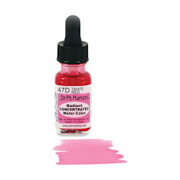 Dr. Ph. Martin's Radiant Concentrated Individual Watercolor - 1/2 oz, Tahiti Red - with color sample in front of bottle