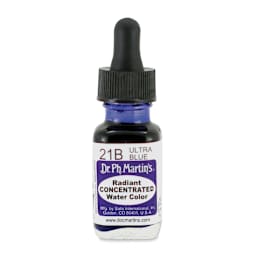 Dr. Ph. Martin's Radiant Concentrated Individual Watercolor - 1/2 oz, Ultra Blue