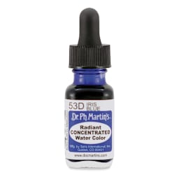 Dr. Ph. Martin's Radiant Concentrated Individual Watercolor - 1/2 oz, Iris Blue
