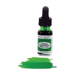 Dr. Ph. Martin's Radiant Concentrated Individual Watercolor - 1/2 oz, Calypso Green - color sample in front of bottle