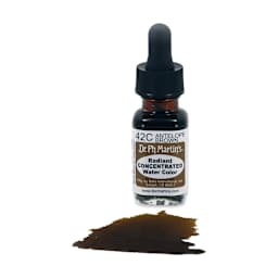 Dr. Ph. Martin's Radiant Concentrated Individual Watercolor - 1/2 oz, Antelope Brown - color sample in front of bottle