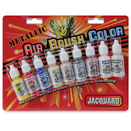 Jacquard Airbrush Paint Sets - Front of package of Metallic Exciter Set