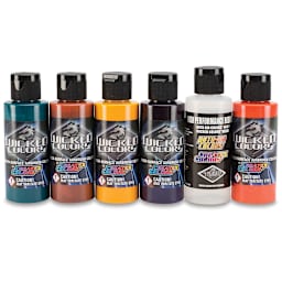 Createx Wicked Colors Airbrush Paint Sets - Component bottles of 6 pc Secondary Hues set