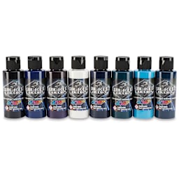 Createx Wicked Colors Airbrush Paint Sets - Component bottles of 8 pc Kent Lind Cool Colors set