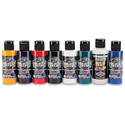 Createx Wicked Colors Airbrush Paint Sets - Component bottles of 8 pc Sampler #2 Colors set