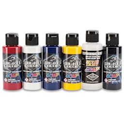 Createx Wicked Colors Airbrush Paint Sets - Component bottles of 6 pc Sampler set 