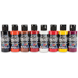 Createx Wicked Colors Airbrush Paint Sets - Component bottles of 8 pc Kent Lind Warm Colors set